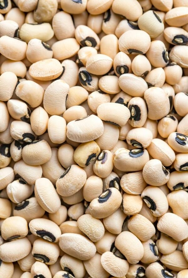 Black-eyed Beans texture background. Cowpea beans. Dried legumes.