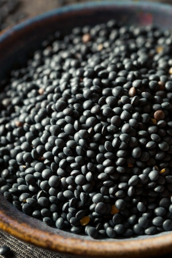 Raw Organic Black Lentils
